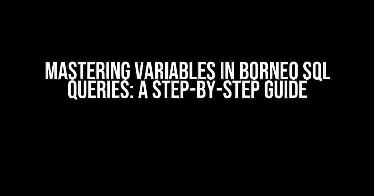 Mastering Variables in Borneo SQL Queries: A Step-by-Step Guide